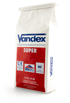 A 25kg of Vandex Super Crystalline waterproofing slurry